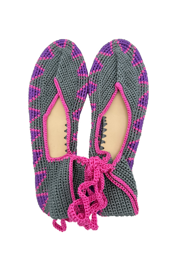 BAILARINA CROCHET GRIS - MORADA