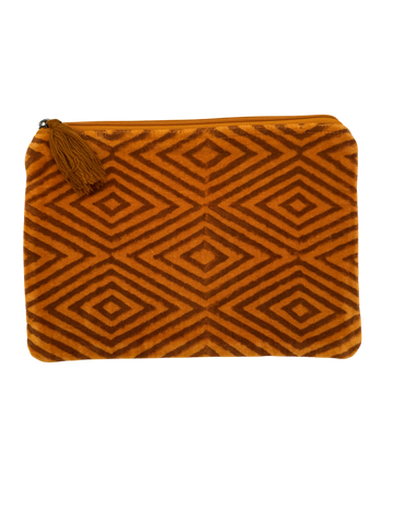 CARTERA DE MANO TERCIOPELO CALABAZA