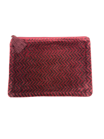 CARTERA DE MANO TERCIOPELO BERENJENA