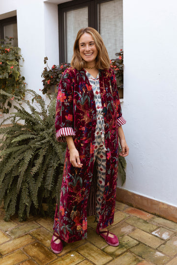 KIMONO TERCIOPELO BUGANVILLA
