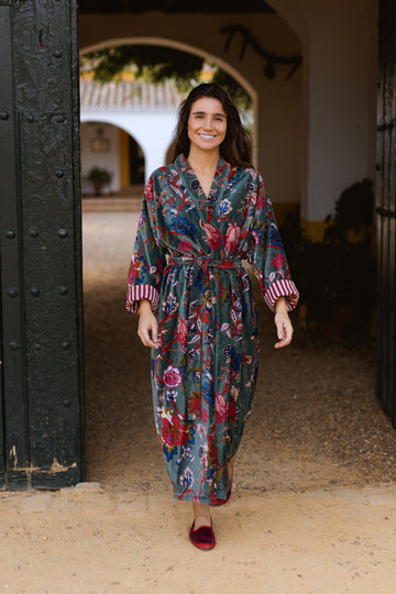 KIMONO TERCIOPELO GRIS