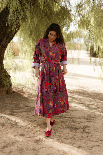 KIMONO TERCIOPELO MALVA