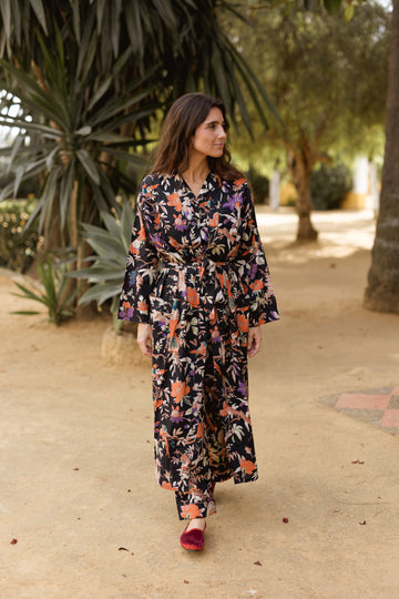 KIMONO ALGODÓN NEGRO
