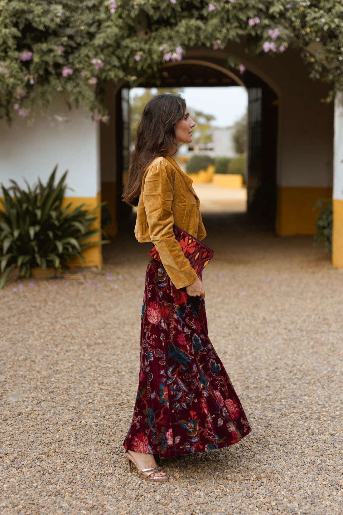 VESTIDO TERCIOPELO BERENJENA