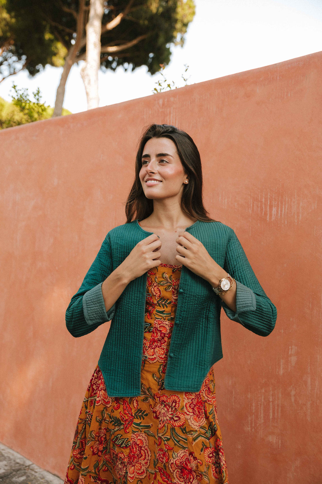 CHAQUETA SEDA VERDE