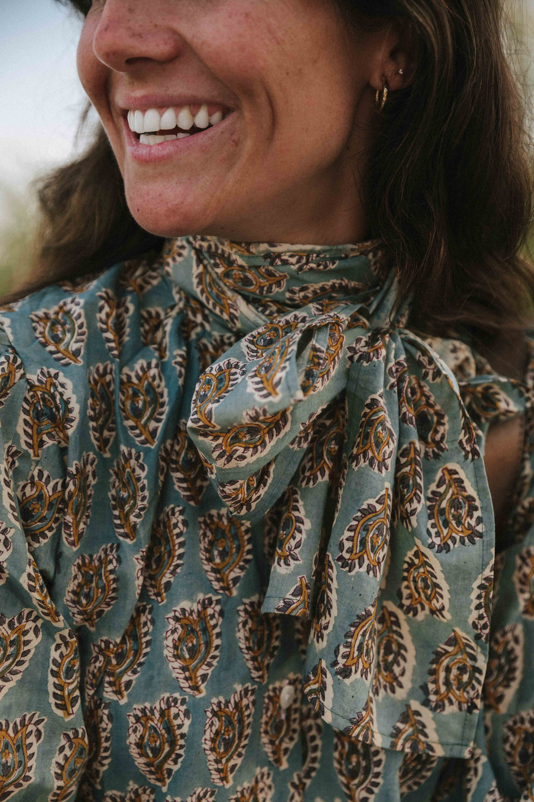 CHEMISE IKAT MARRON