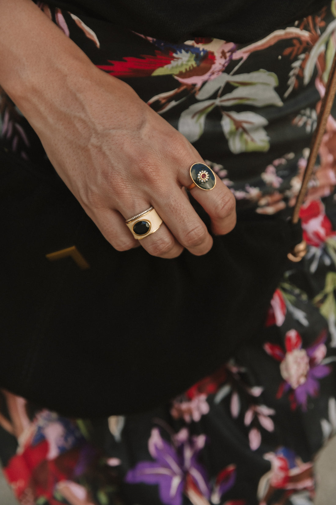 Bague ovale rose
