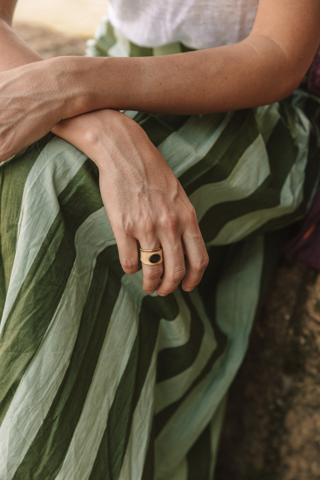 Bague en jade blanc