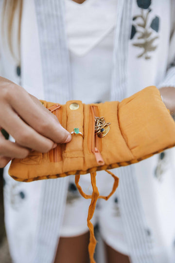 JOYERO DE VIAJE TERCIOPELO CALABAZA