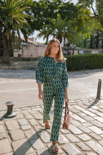 CAMISA IKAT VERDE