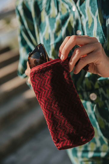 FUNDAS DE GAFAS TERCIOPELO BERENJENA