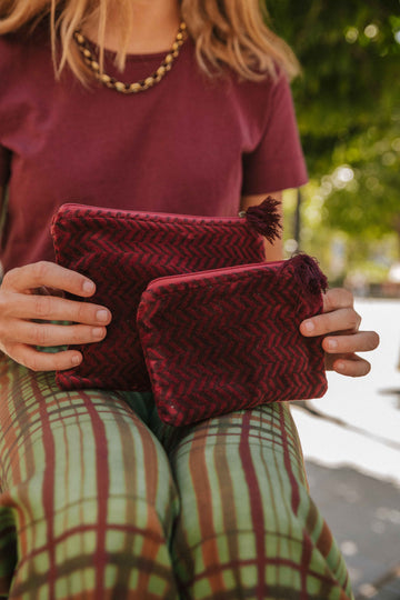 MONEDERO TERCIOPELO BERENJENA