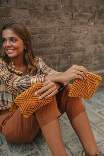 MONEDERO TERCIOPELO CALABAZA