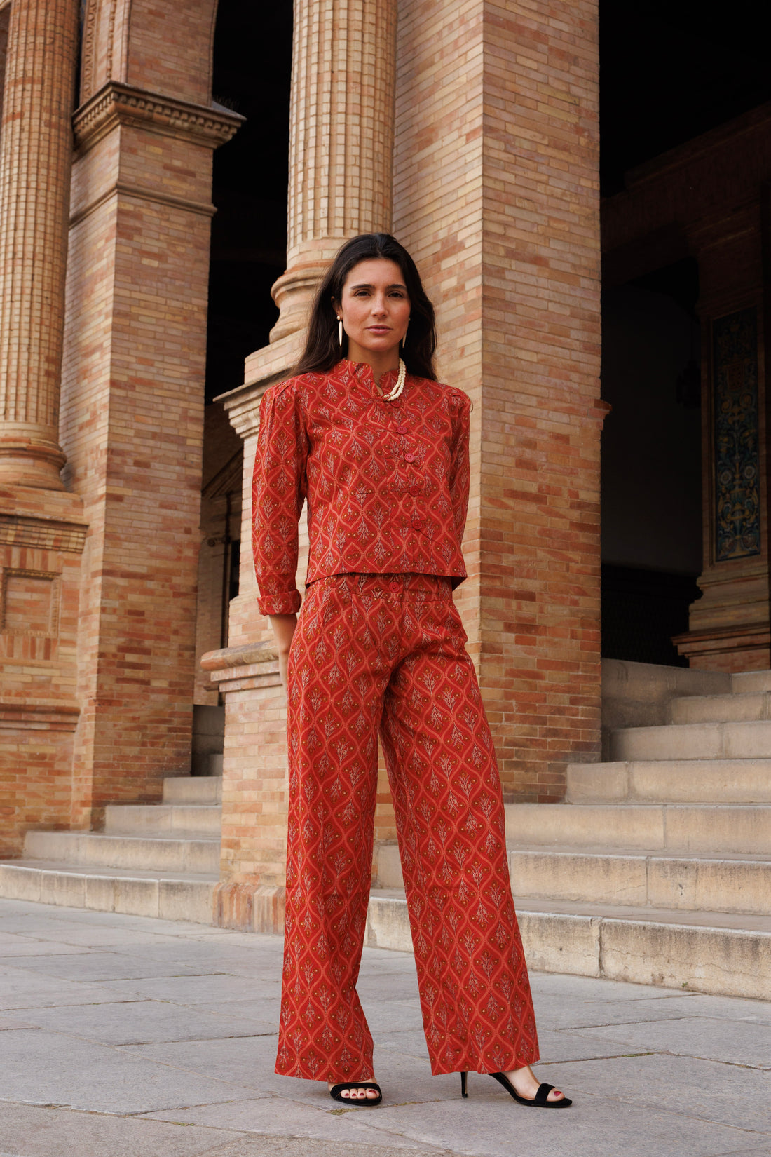 CHAQUETA ESTAMPADA NARANJA