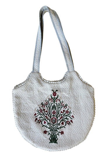 BOLSO PIQUÉ FLORES BURDEOS