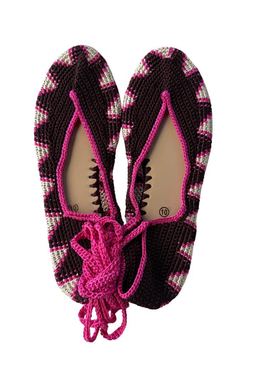 BALLERINE AU CROCHET VERTE - VIOLETTE
