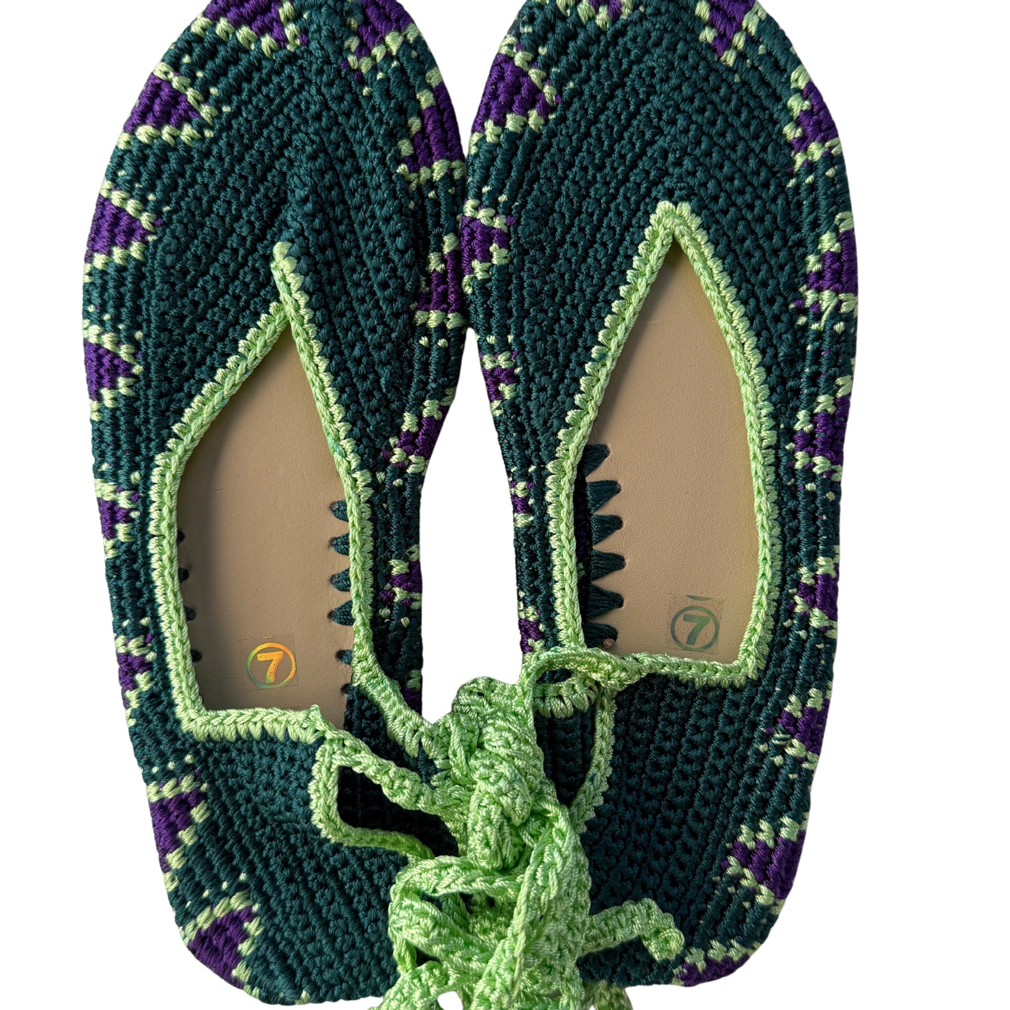 BALLERINE AU CROCHET VERTE - VIOLETTE