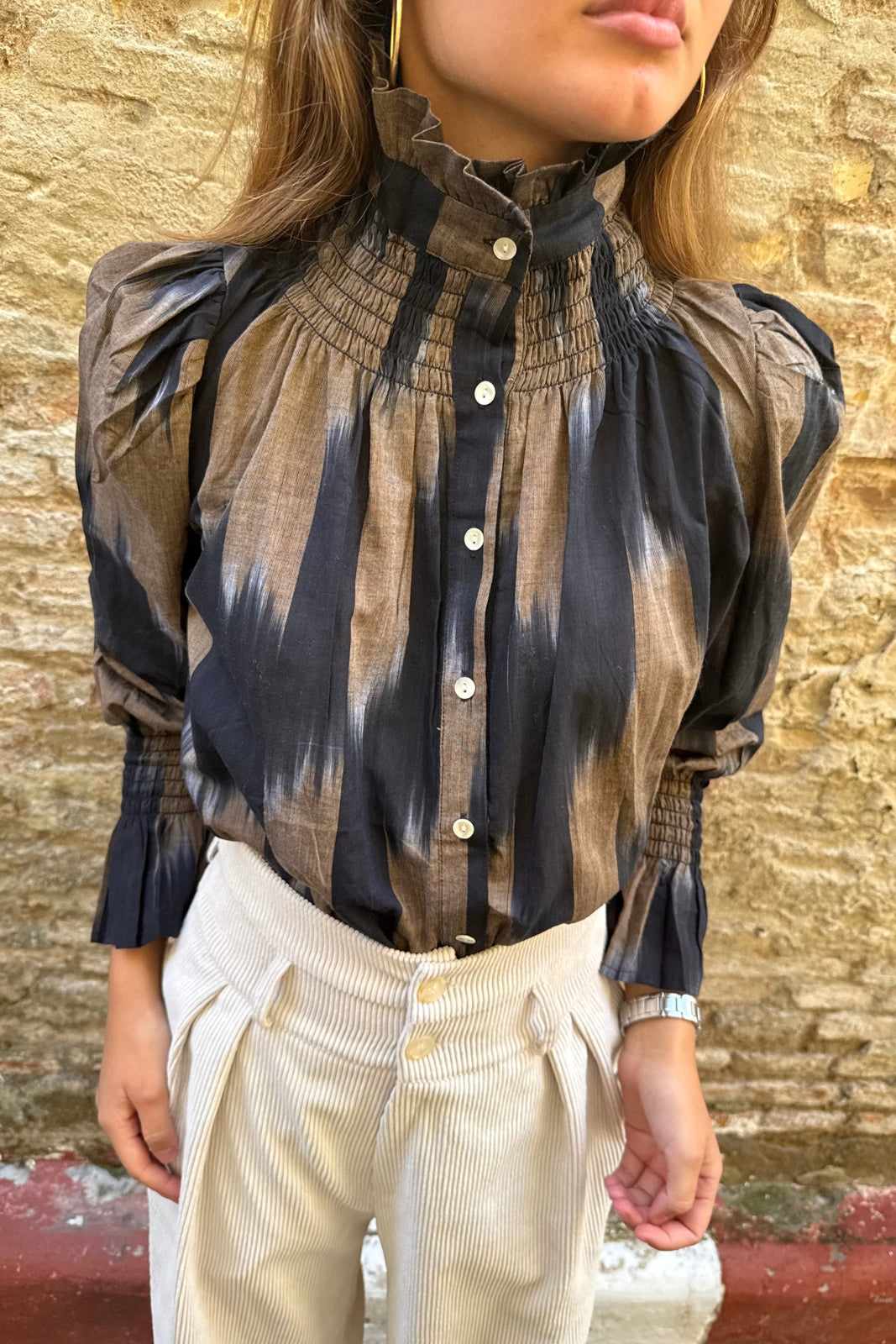 BROWN IKAT SHIRT