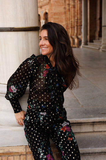 CAMISA BRILLO NEGRO