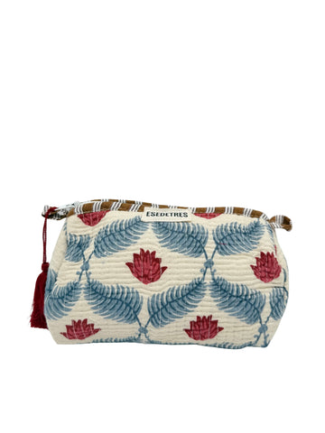 NECESER PEQUEÑO AZUL Y BUGANVILLA