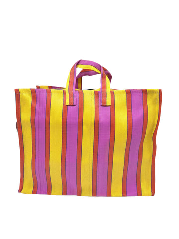 IKAT SUITCASE AND TOILETRY BAG IN PURPLE AND OCHRE