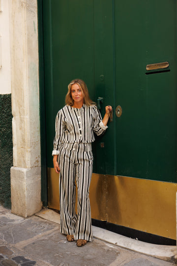 GREY STRIPED TROUSERS