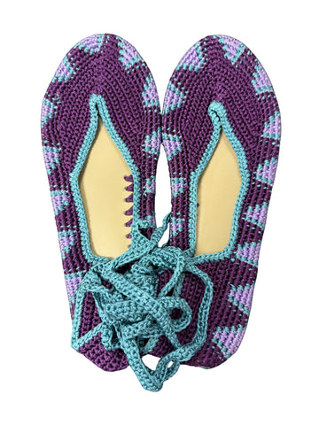 BAILARINA CROCHET MORADA Y AZUL
