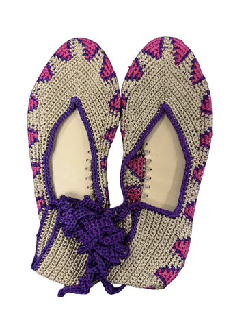 BAILARINA CROCHET BEIGE Y ROSA