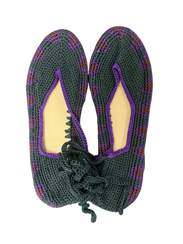 BAILARINA CROCHET VERDE Y MARRÓN