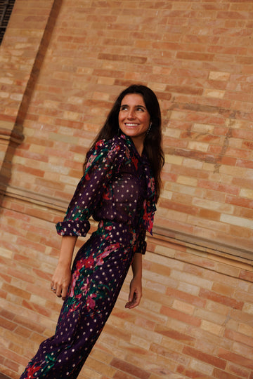 CAMISA BRILLO MORADA