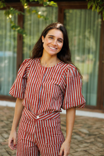 CAMISA RAYAS ROJAS