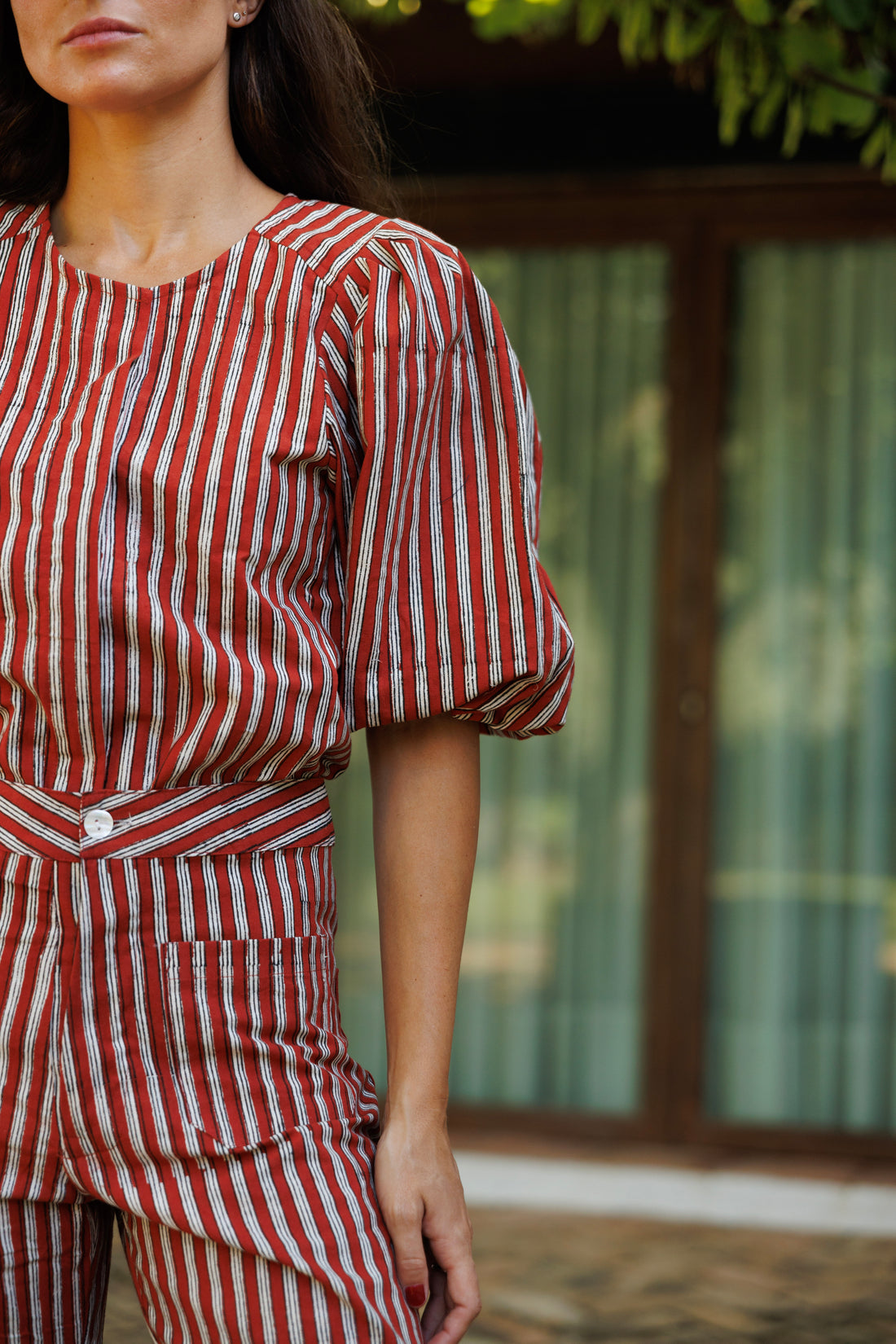 CAMISA RAYAS ROJAS