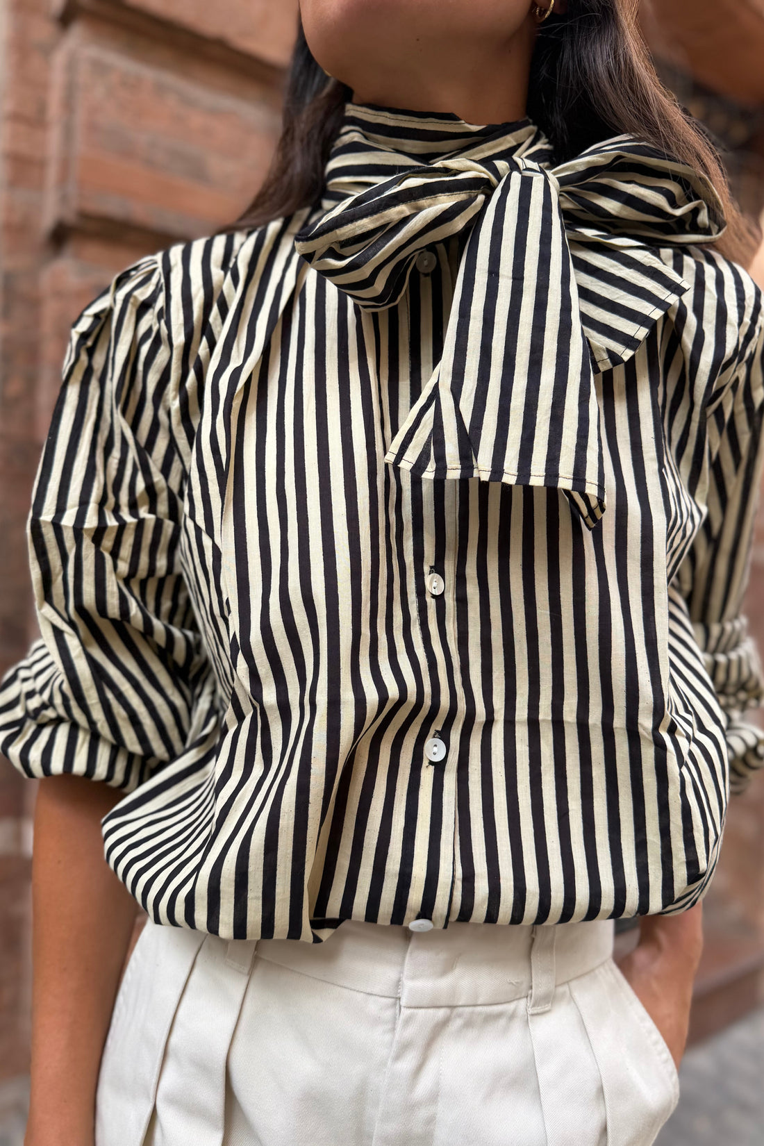 CHEMISE IKAT MARRON