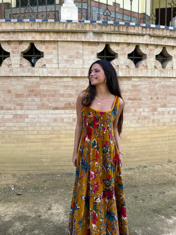 VESTIDO TERCIOPELO OCRE