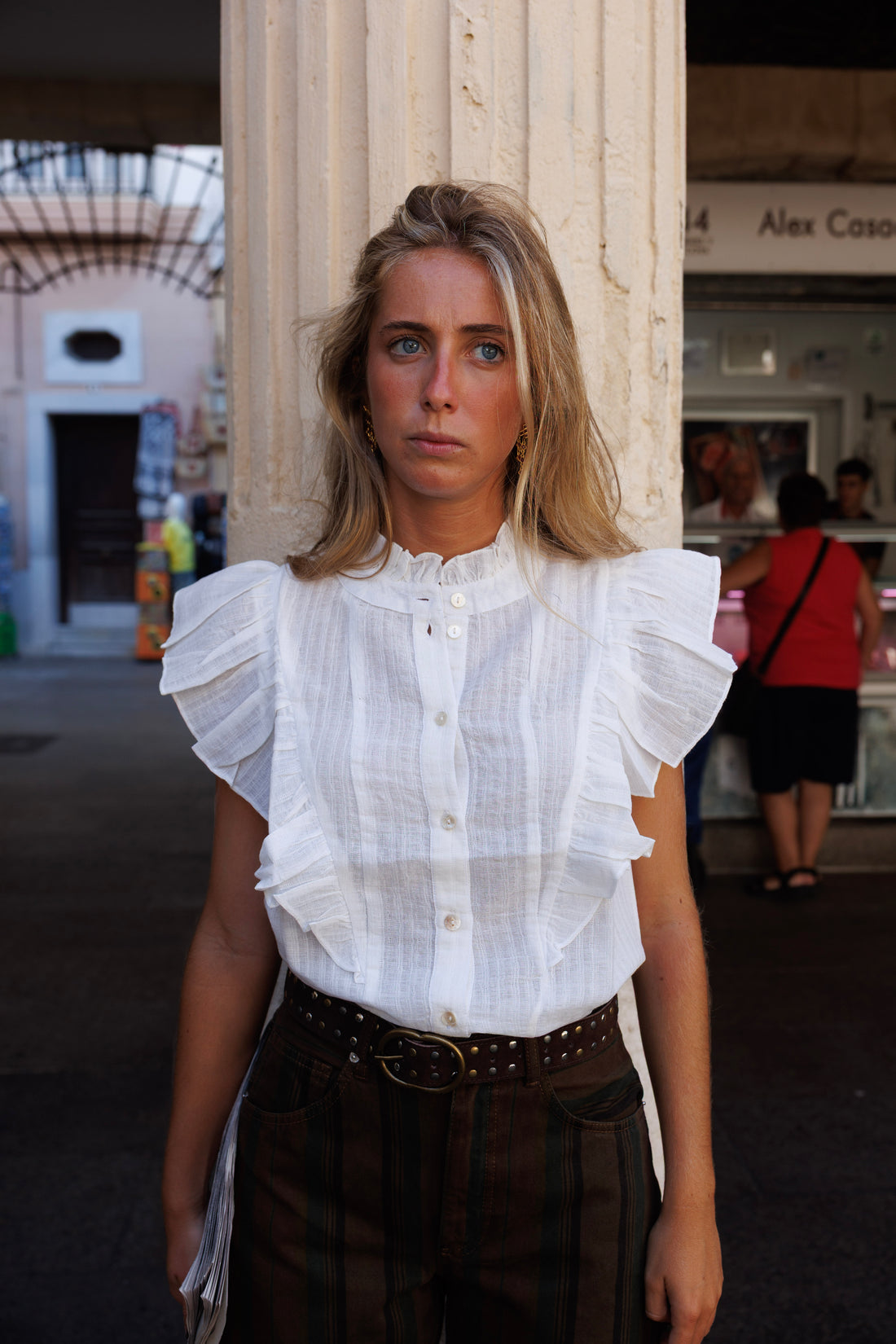 CAMISA VOLANTE BLANCA