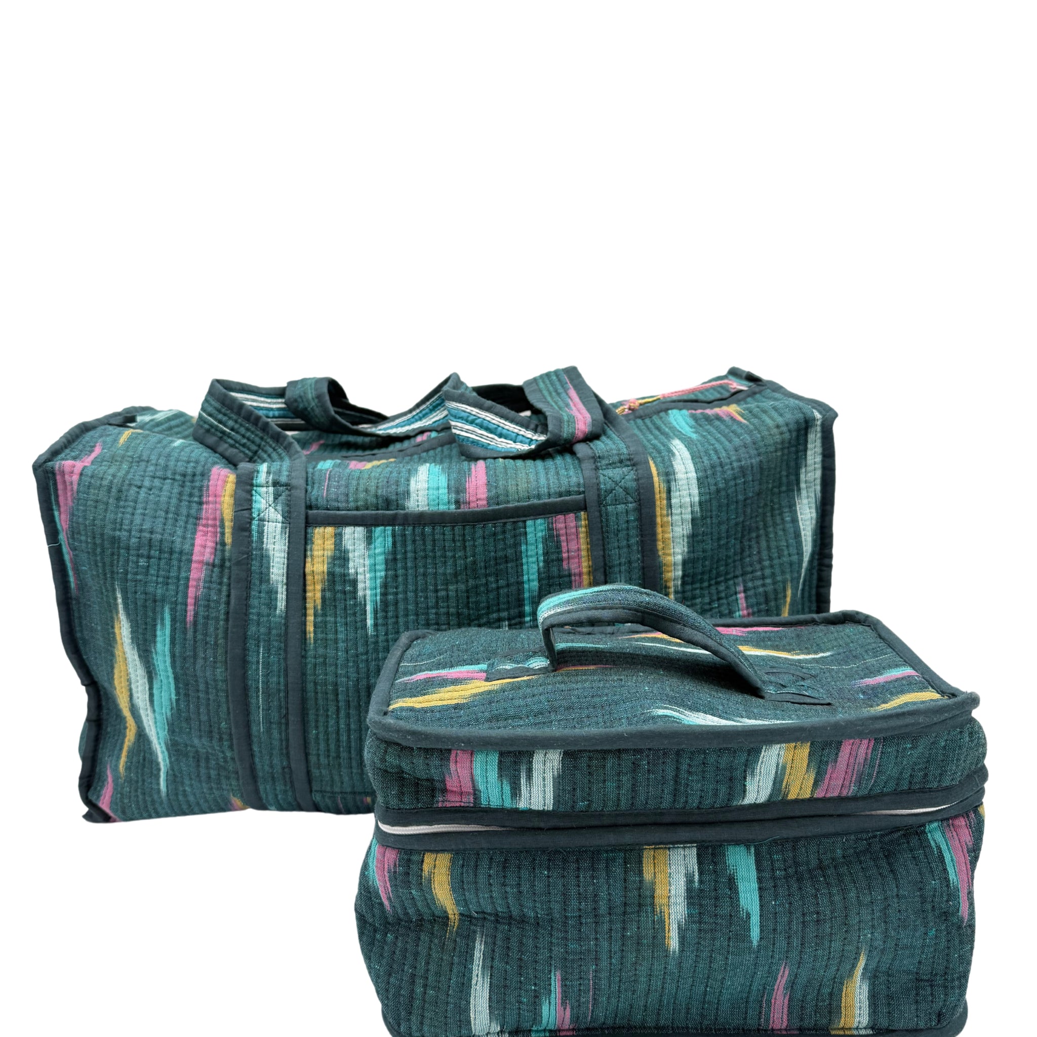 MALETA Y NECESER IKAT AZUL PETRÓLEO