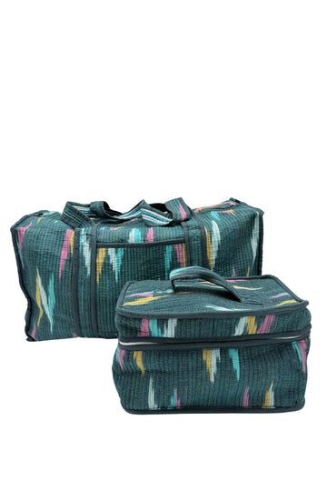 MALETA Y NECESER IKAT AZUL PETRÓLEO
