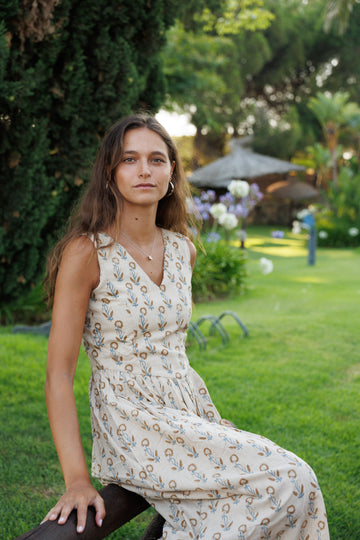 ROBE EN VELOURS BLEU