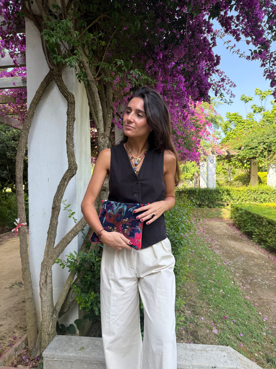 BOLSO DE MANO AZUL MARINO