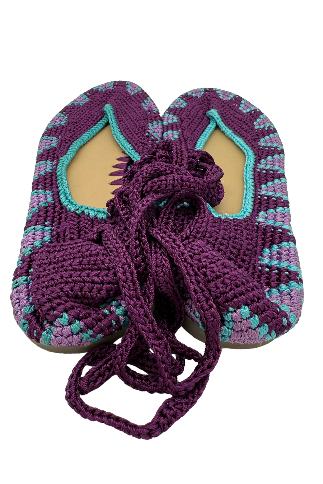 BAILARINA CROCHET MORADA Y AZUL