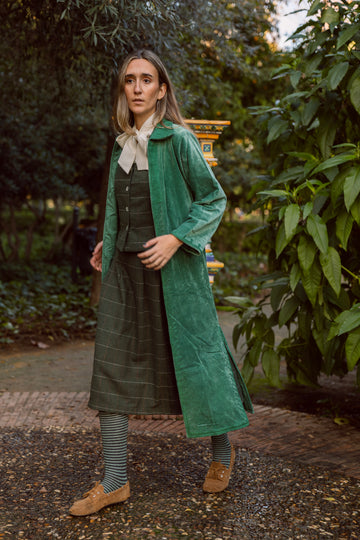 VESTE EN VELOURS NOIR ET VIOLET