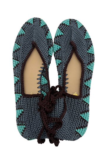 BALLERINE AU CROCHET VERTE - VIOLETTE
