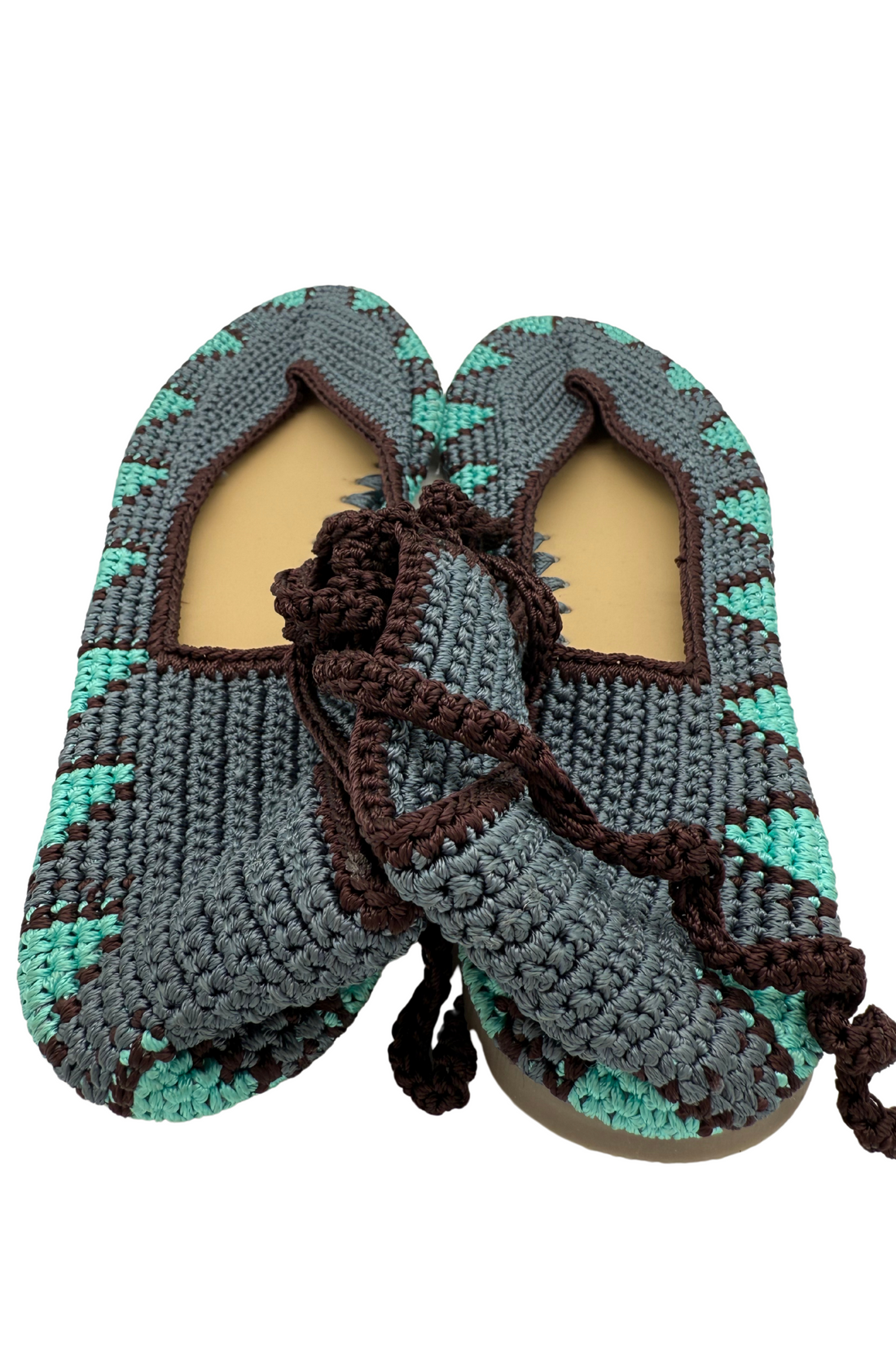 BAILARINA CROCHET GRIS - TURQUESA