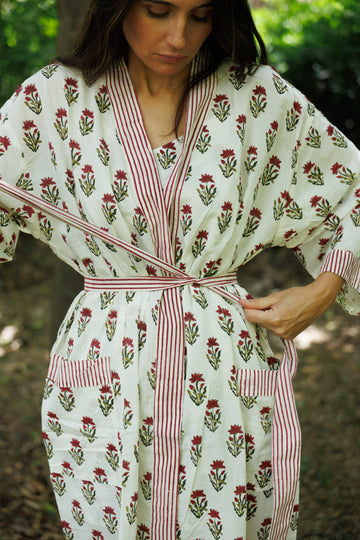 BOUGAINVILLE COTTON KIMONO