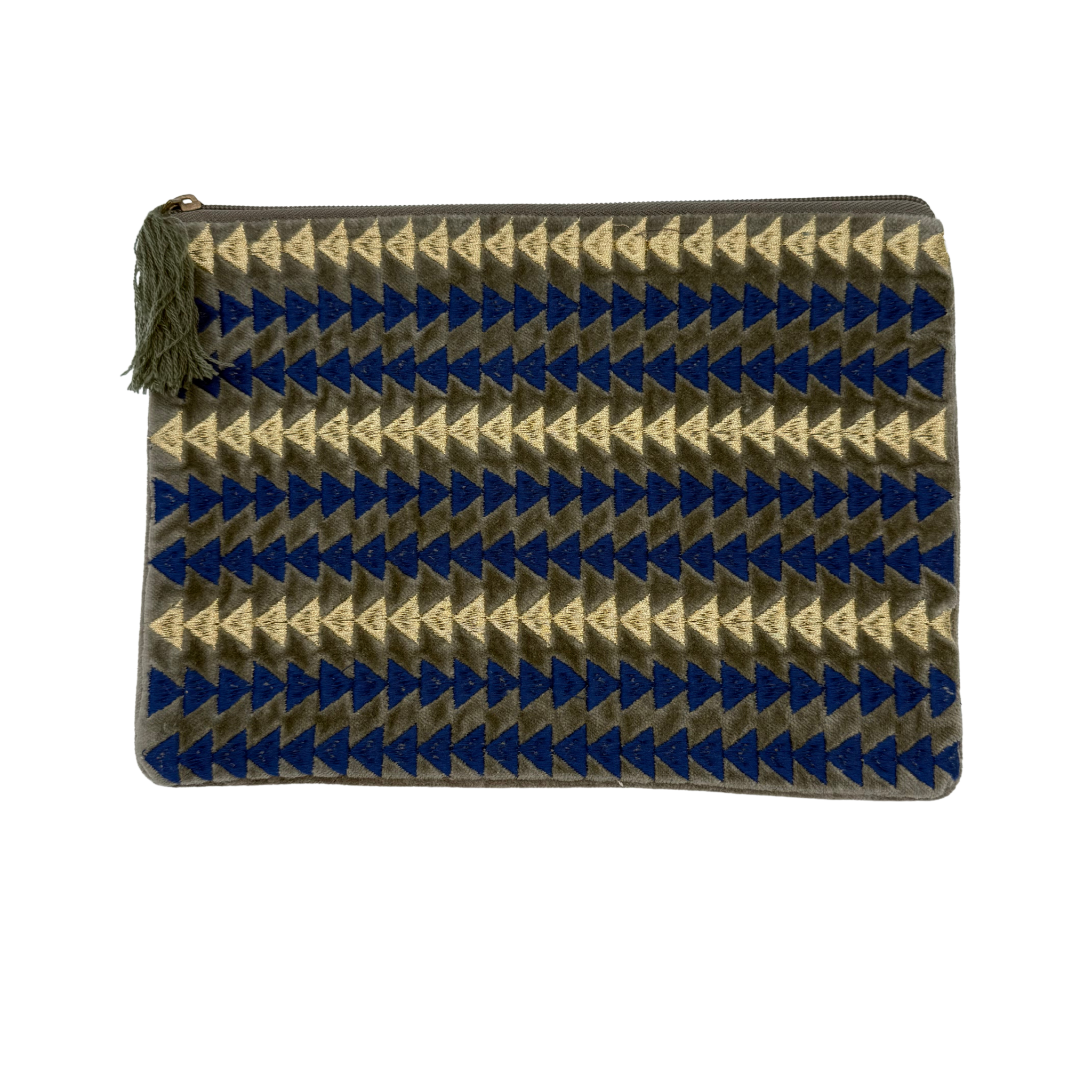 CARTERA DE MANO BORDADA GRIS