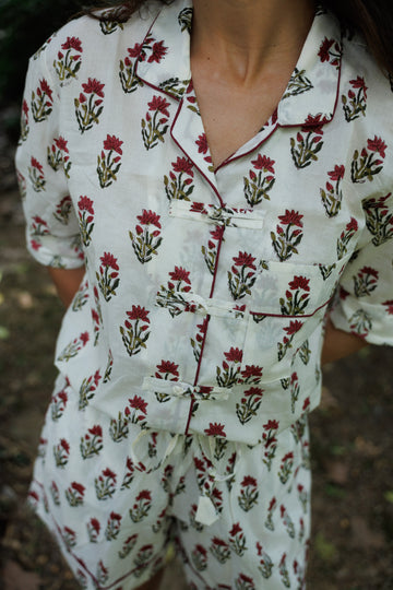 WHITE SHORT PAJAMAS