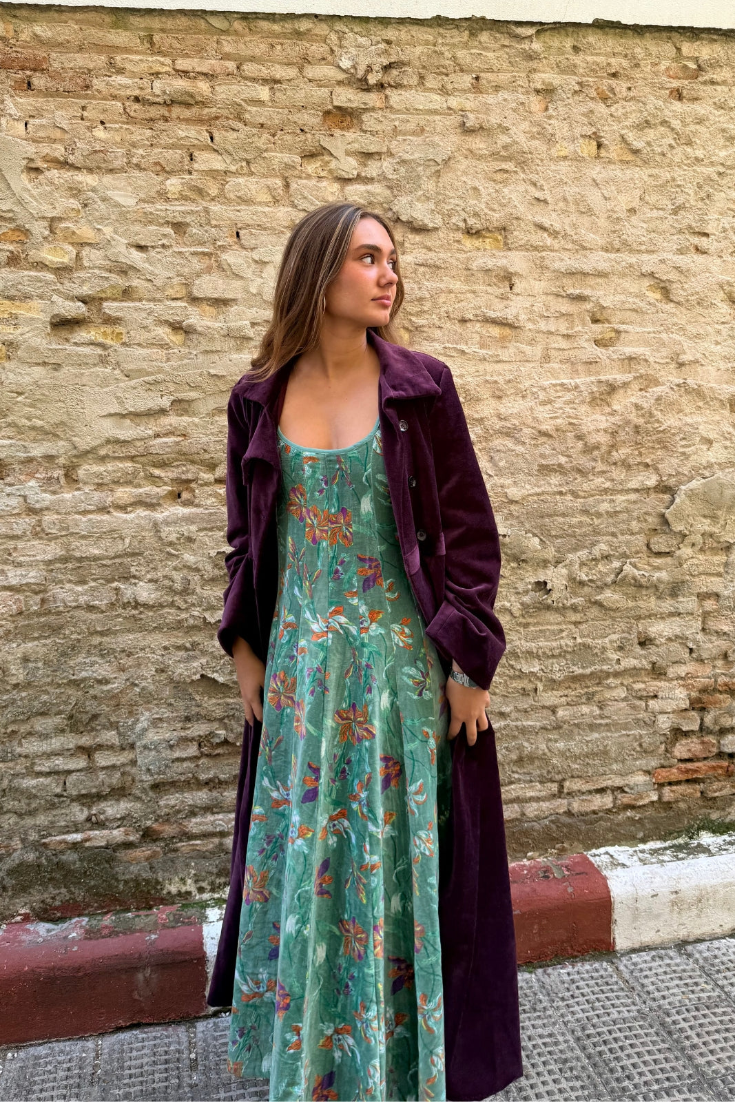 VESTIDO TERCIOPELO VERDE CLARO