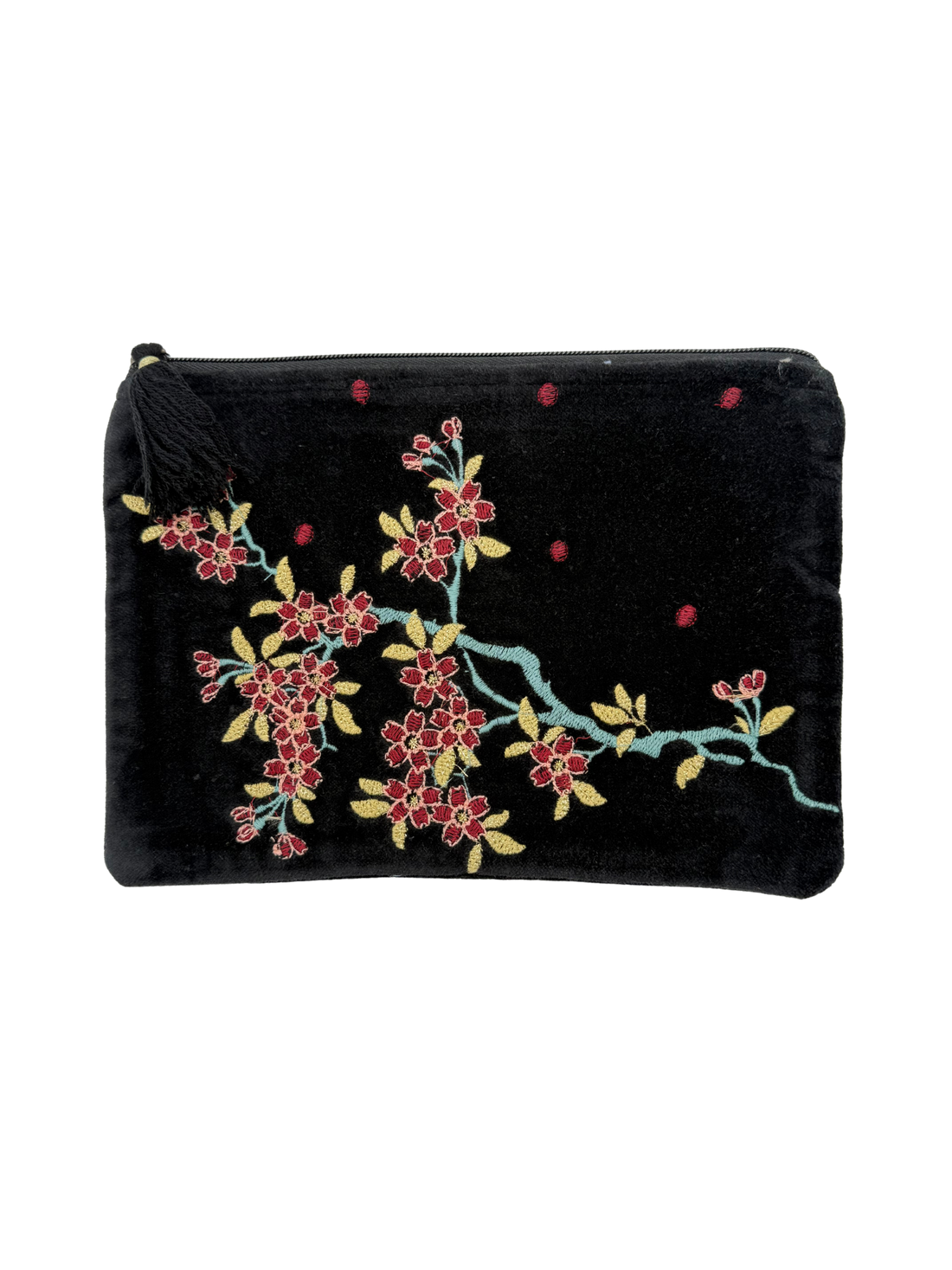 CARTERA DE MANO BORDADA NEGRA