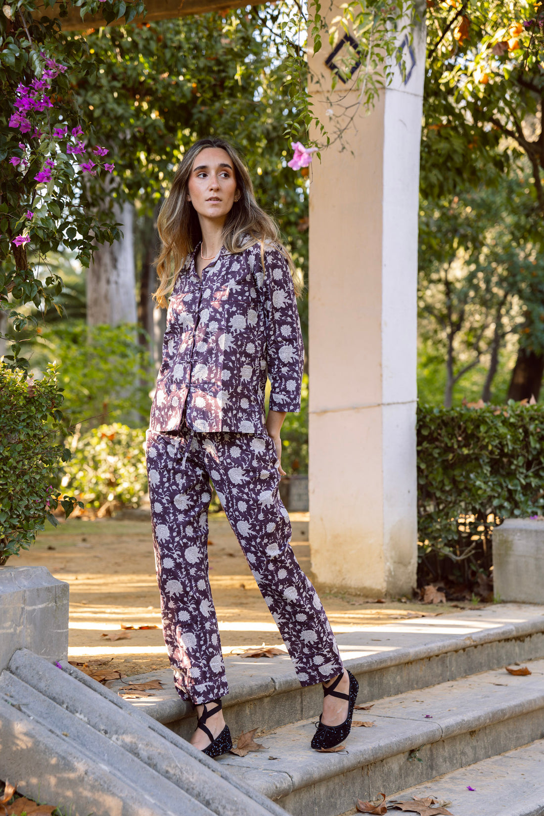 PIJAMA LARGO BERENJENA