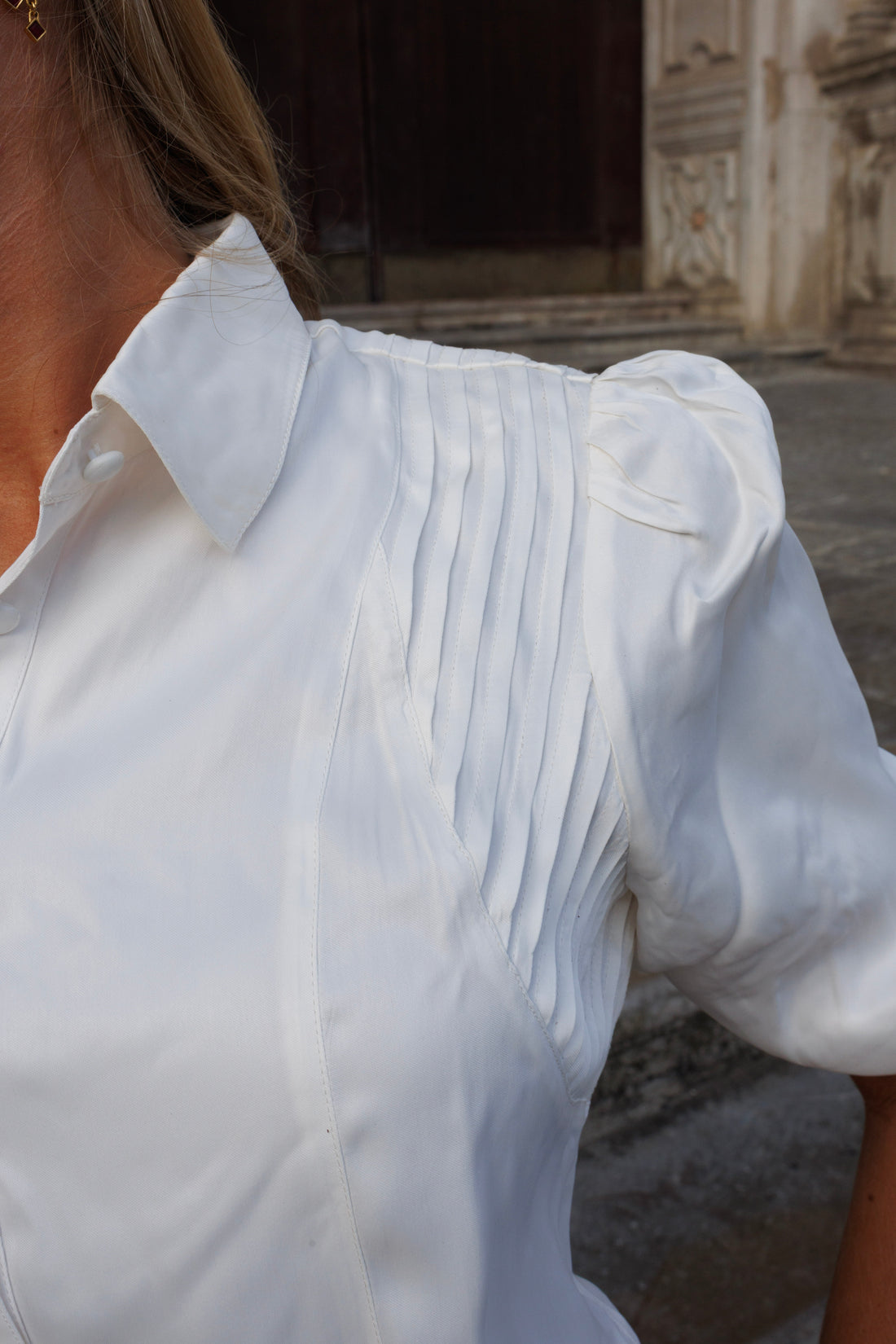 CAMISA SATÉN BLANCA